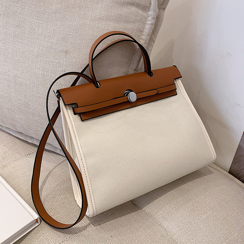 Fashion Tote Bag New Canvas Women's Bag Retro Briefcase Handbag Shoulder Crossbody Bag