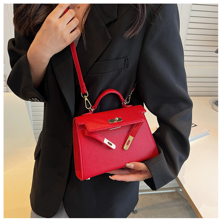 Lock Buckle Handbag Upgraded Texture Single Shoulder Crossbody Bag Simple Platinum Bag