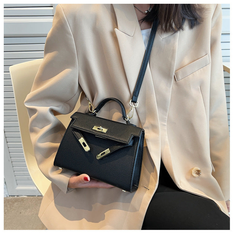Lock Buckle Handbag Upgraded Texture Single Shoulder Crossbody Bag Simple Platinum Bag