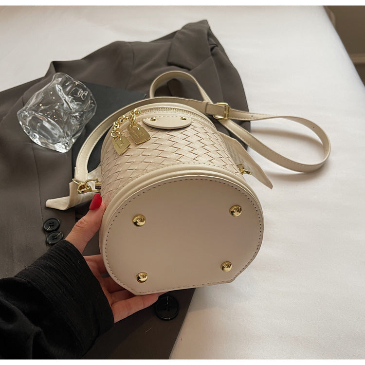 High-end Patchwork Fashion Handbag Bucket Bag. Diamond Trendy Casual Simple Shoulder Crossbody Bag