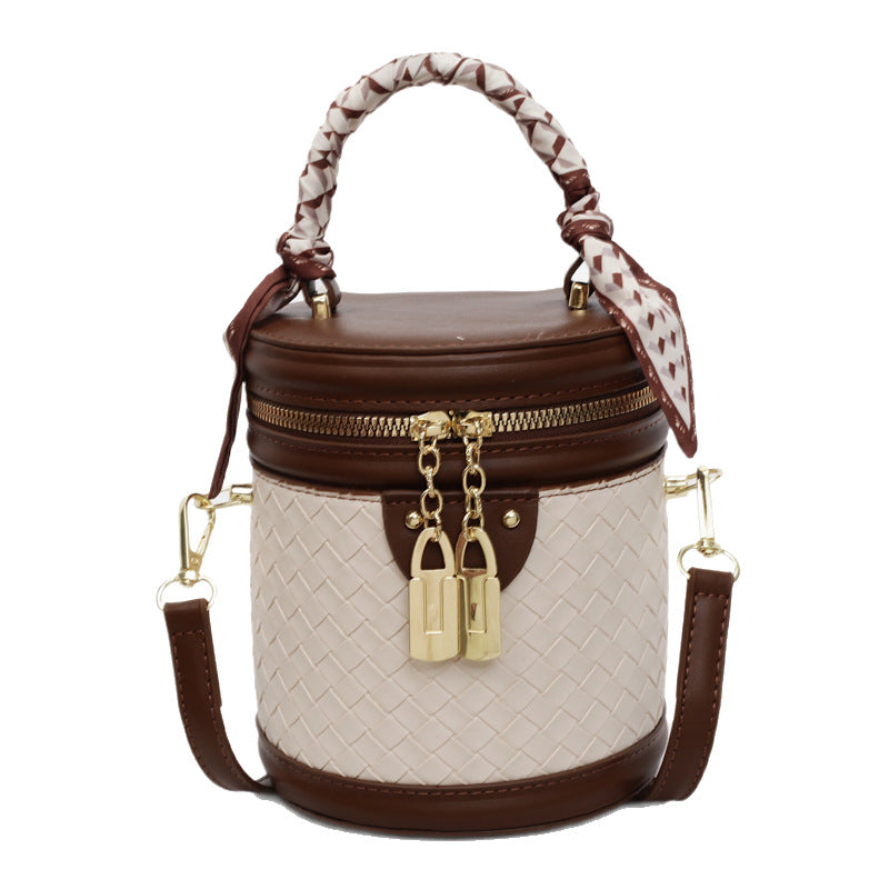High-end Patchwork Fashion Handbag Bucket Bag. Diamond Trendy Casual Simple Shoulder Crossbody Bag