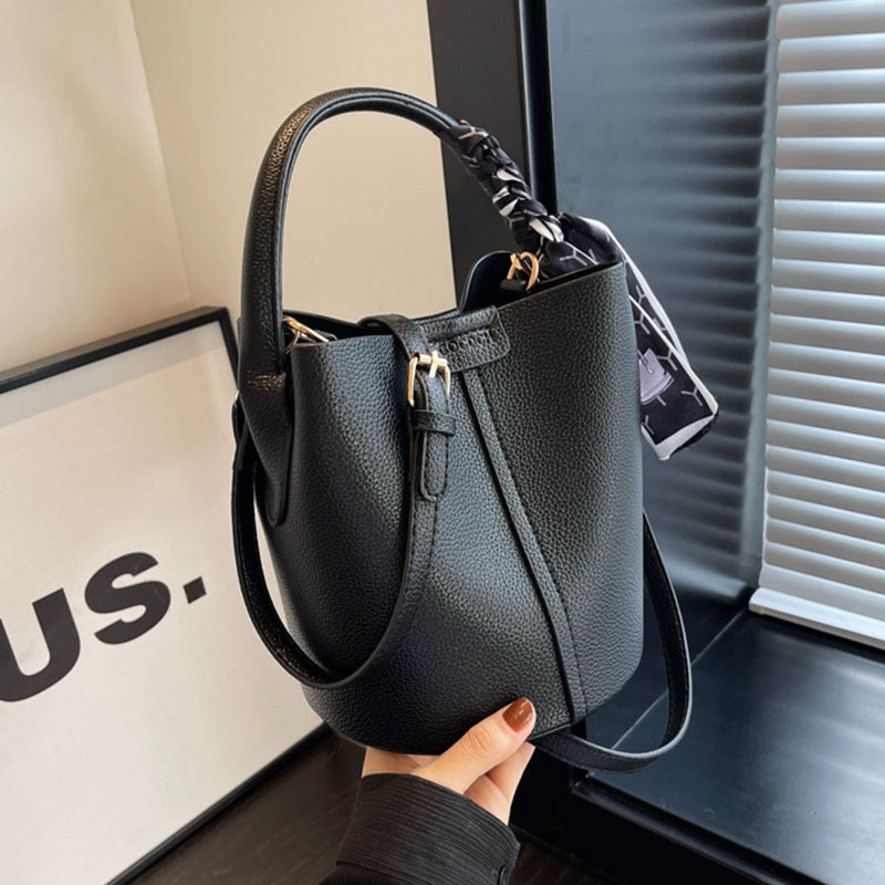 High-Quality Texture Solid Color Basket Bag Trendy Fashion Handbag Crossbody Bag