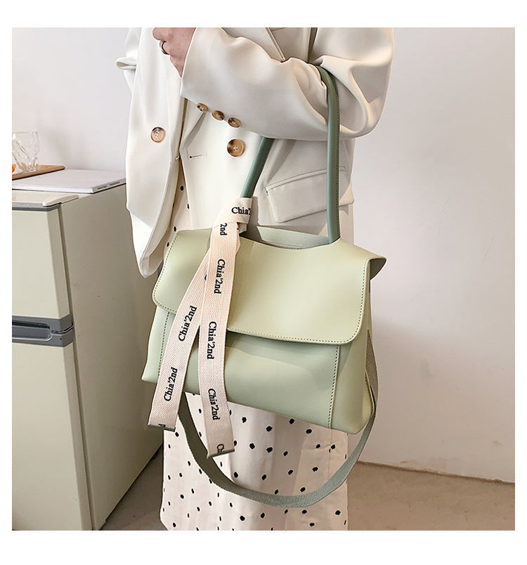 Fashion Bag Large Capacity Solid Color Textured Handbag New Stylish Crossbody Tote Bag